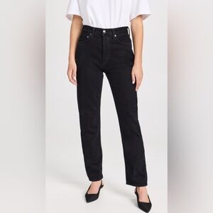 Women’s Agolde 90s Pinch Waist High Rise Straight Jeans - Black - Size 26